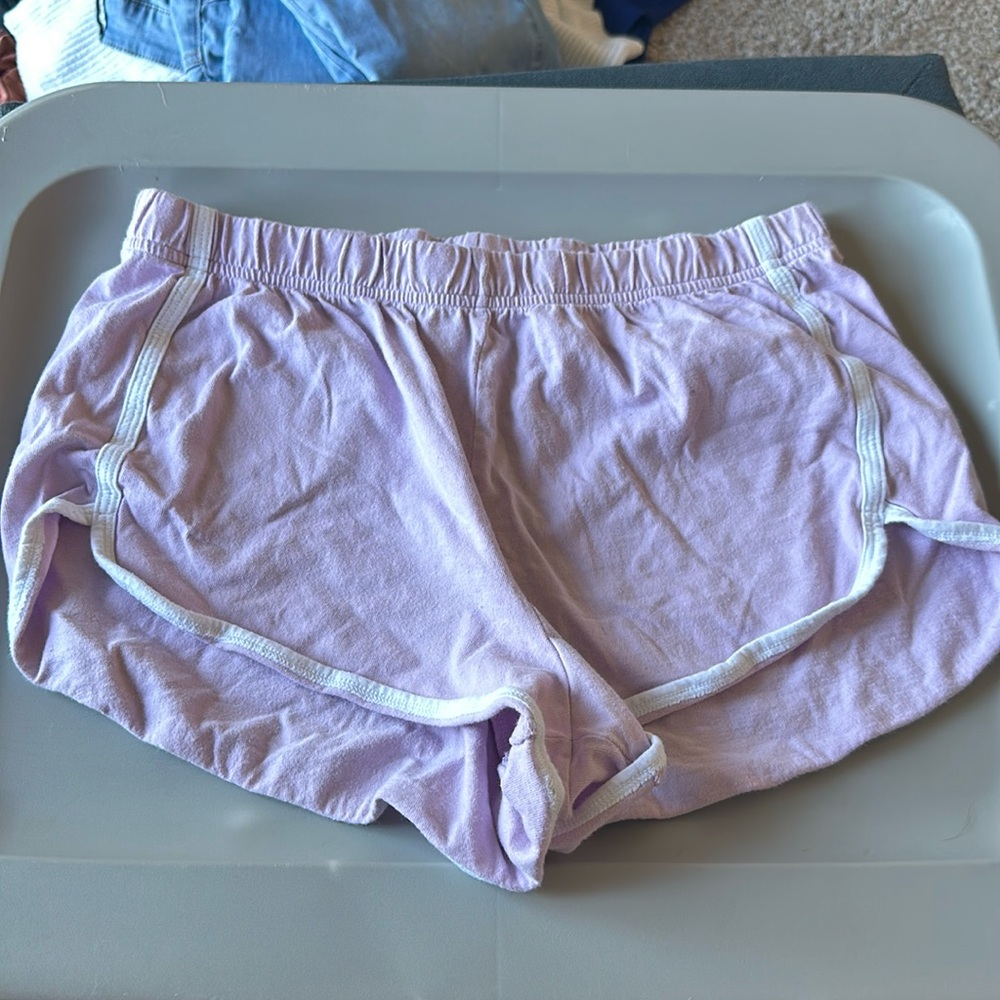 purple light pink booty shorts